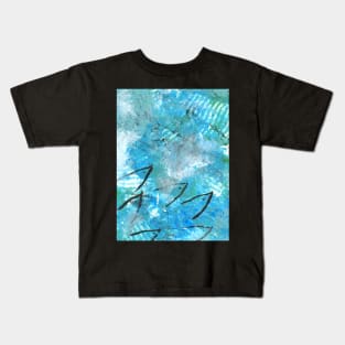 Art Acrylic artwork painting fish sea Kids T-Shirt